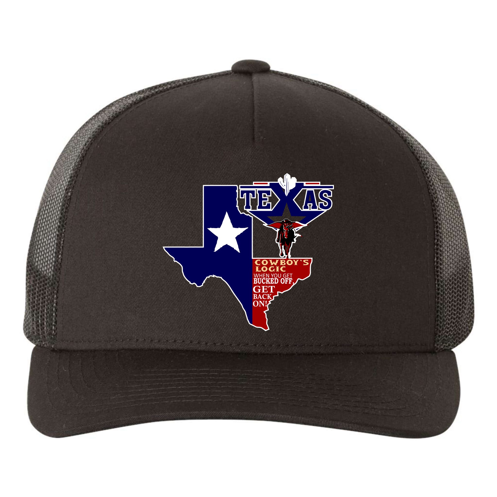 Texas Cowboy Logic Yupoong Adult 5-Panel Trucker Hat