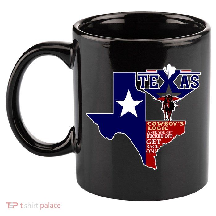 Texas Cowboy Logic 11oz C Handle Ceramic Mug