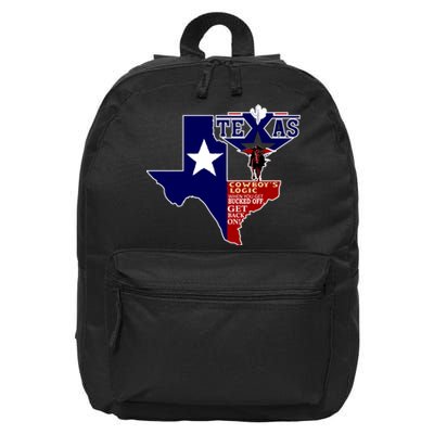 Texas Cowboy Logic 16 in Basic Backpack