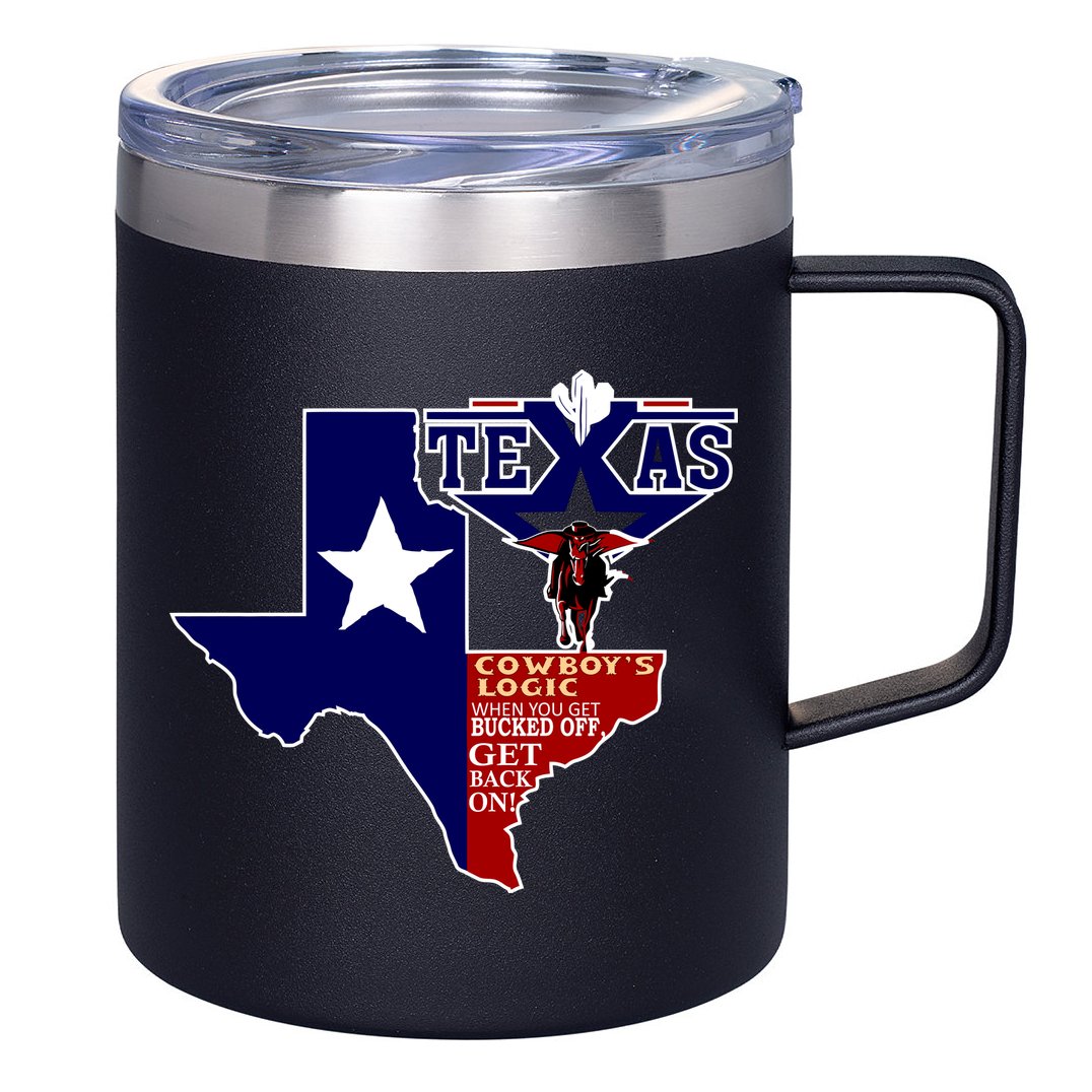 Texas Cowboy Logic 12oz Stainless Steel Coffee Mug