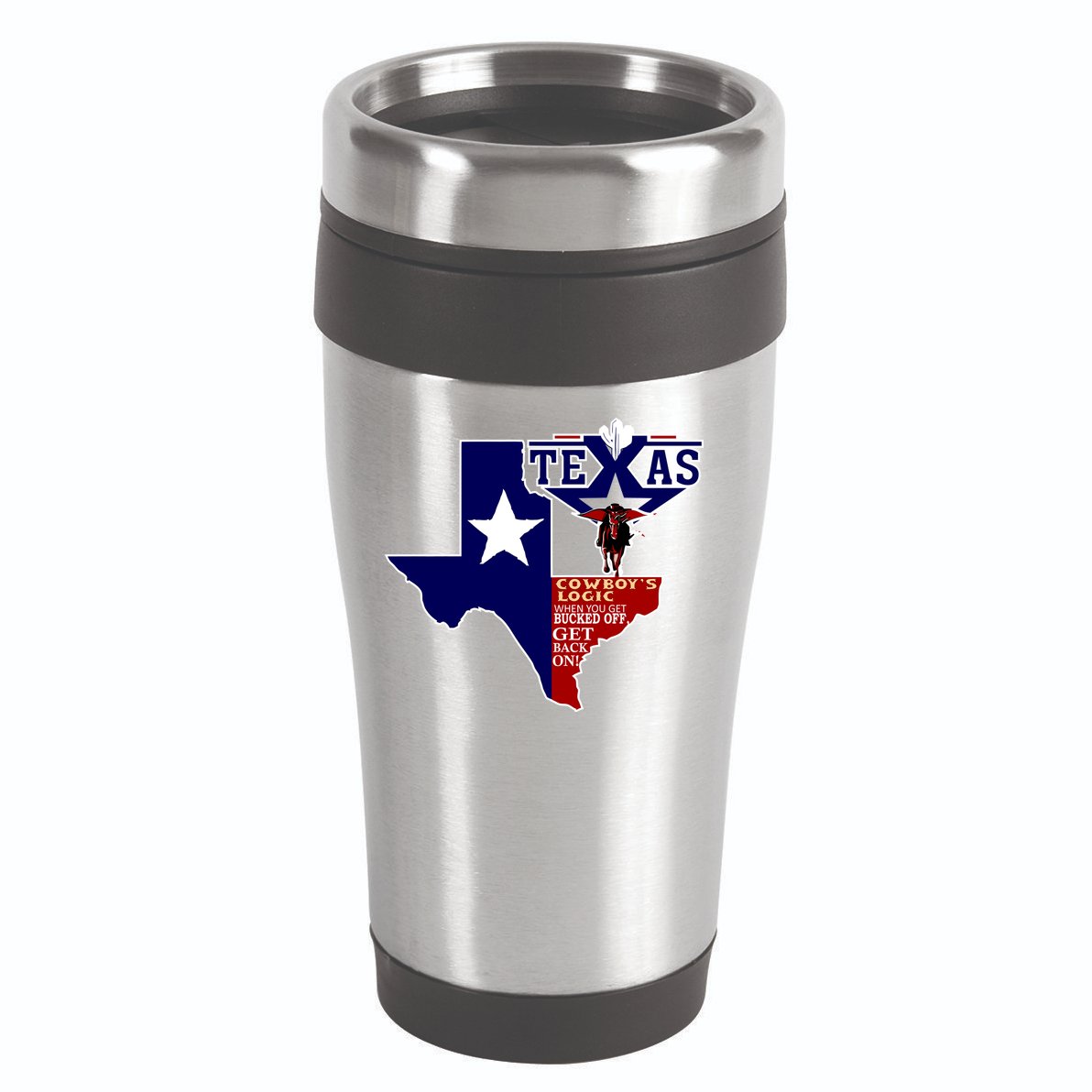 Texas Cowboy Logic 16oz Travel Tumbler