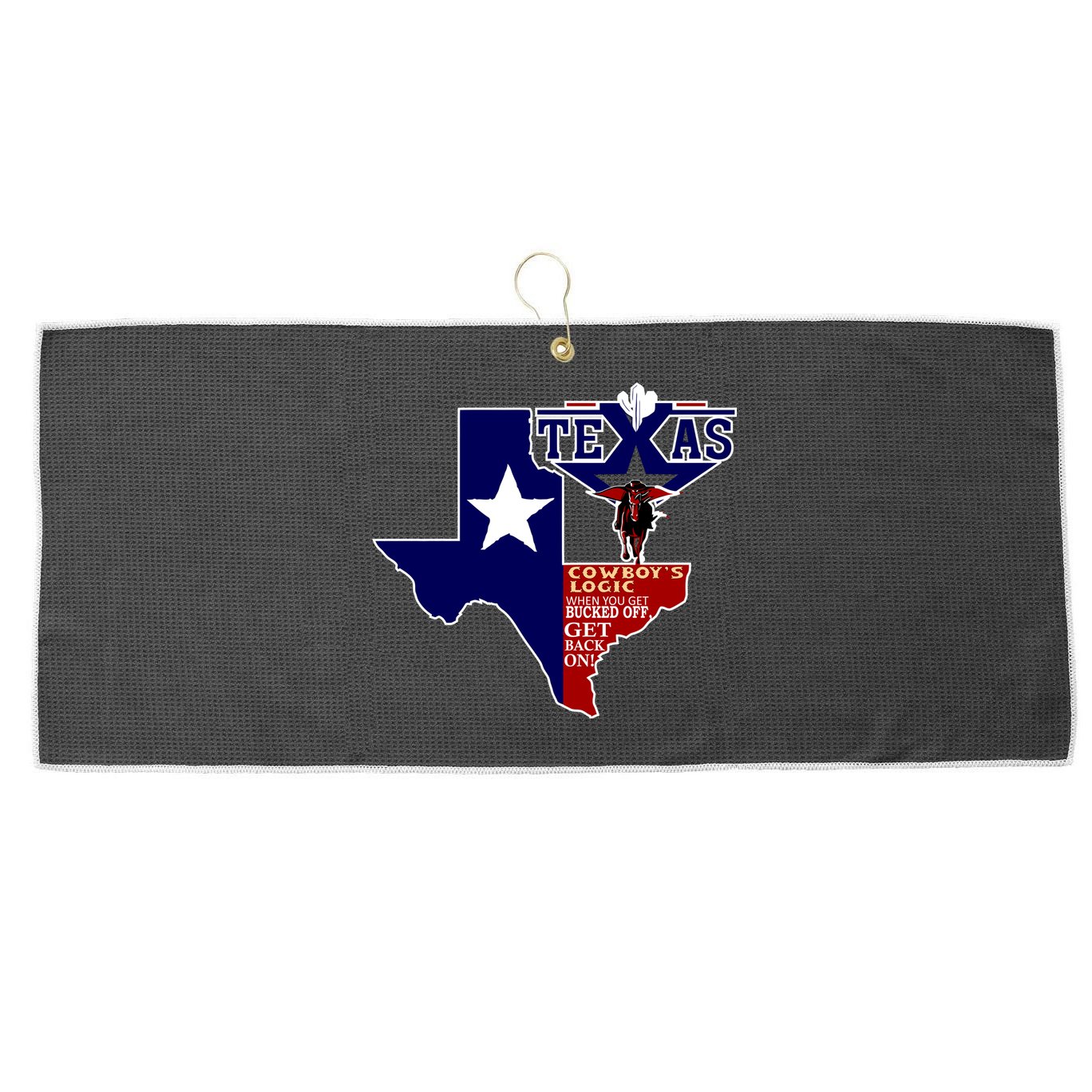 Texas Cowboy Logic Large Microfiber Waffle Golf Towel