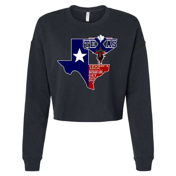 Texas Cowboy Logic Cropped Pullover Crew
