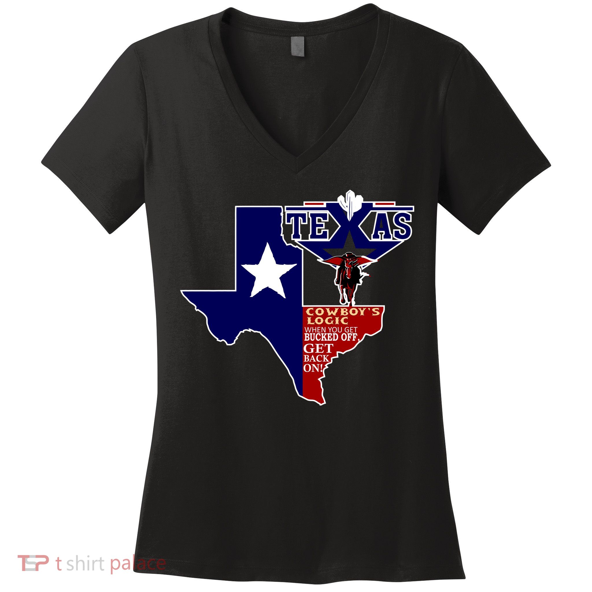Texas Cowboy Logic Women's V-Neck T-Shirt