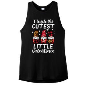 Teach Cutest Little Valentines Gnomes Leopard Plaid Teacher Ladies PosiCharge Tri-Blend Wicking Tank