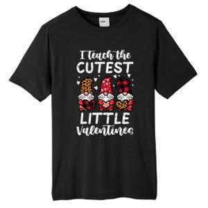 Teach Cutest Little Valentines Gnomes Leopard Plaid Teacher Tall Fusion ChromaSoft Performance T-Shirt