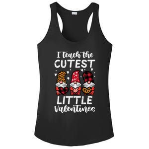 Teach Cutest Little Valentines Gnomes Leopard Plaid Teacher Ladies PosiCharge Competitor Racerback Tank