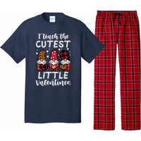 Teach Cutest Little Valentines Gnomes Leopard Plaid Teacher Pajama Set