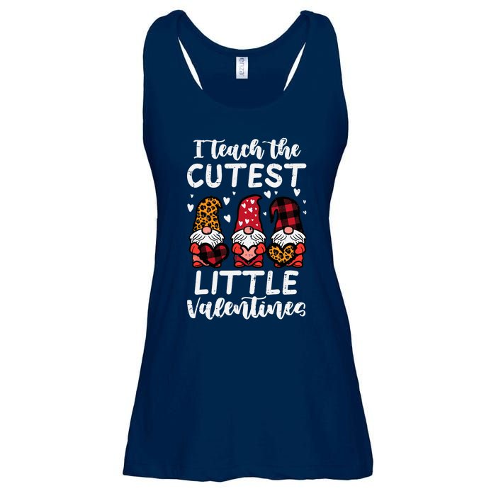 Teach Cutest Little Valentines Gnomes Leopard Plaid Teacher Ladies Essential Flowy Tank