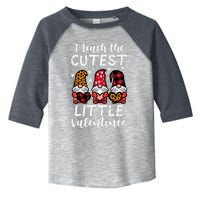 Teach Cutest Little Valentines Gnomes Leopard Plaid Teacher Toddler Fine Jersey T-Shirt