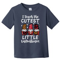 Teach Cutest Little Valentines Gnomes Leopard Plaid Teacher Toddler T-Shirt