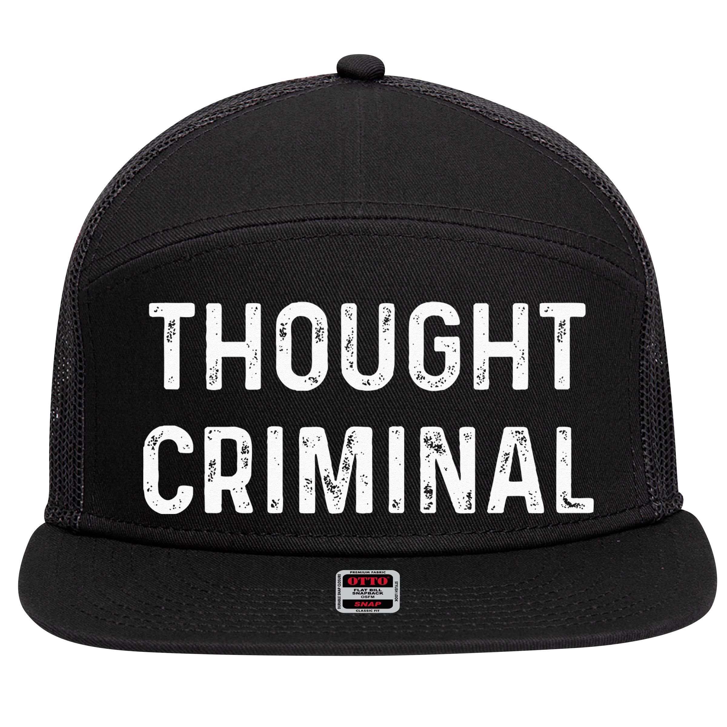 Thought Criminal Libertarian Ancap Conservative Liberty 7 Panel Mesh Trucker Snapback Hat