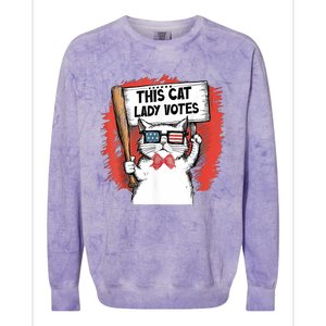 This Cat Lady Votes Colorblast Crewneck Sweatshirt