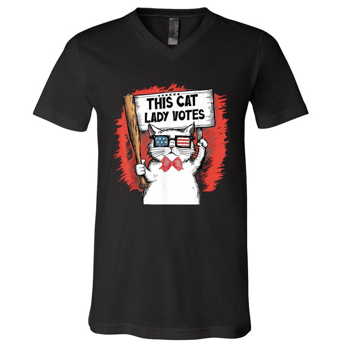 This Cat Lady Votes V-Neck T-Shirt