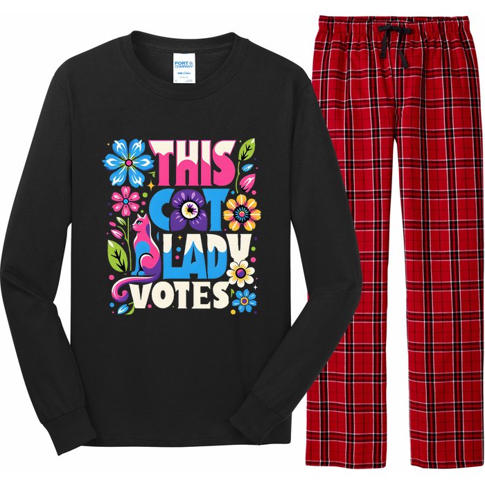 This Cat Lady Votes Ladies Is Voting Kamala Long Sleeve Pajama Set