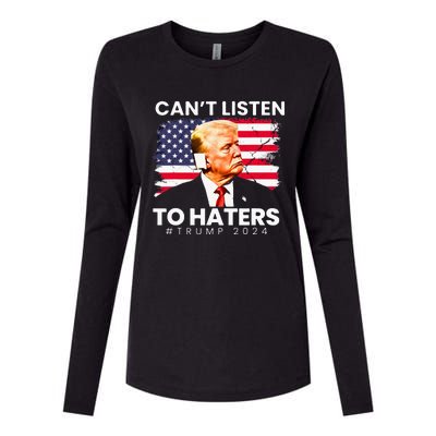 Trump Cant Listen To Haters Ear Bandage 2024 Womens Cotton Relaxed Long Sleeve T-Shirt