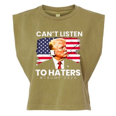 Trump Cant Listen To Haters Ear Bandage 2024 Garment-Dyed Women's Muscle Tee