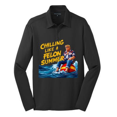 Trump Chilling Like A Felon Summer 2024 Silk Touch Performance Long Sleeve Polo