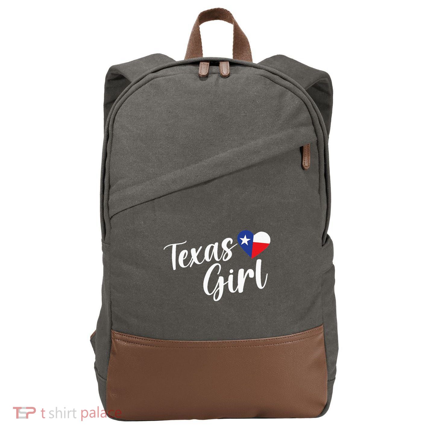 Texas Cute Longhorn Texas Pride Cotton Canvas Backpack