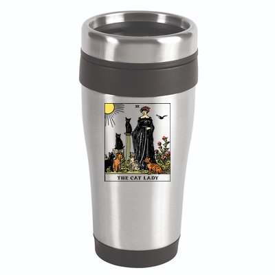 The Cat Lady Tarot Card Vintage Gothic Women Cat Mom 16oz Travel Tumbler