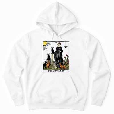 The Cat Lady Tarot Card Vintage Gothic Women Cat Mom Hoodie
