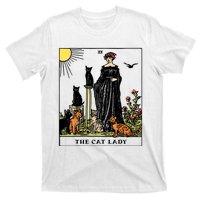 The Cat Lady Tarot Card Vintage Gothic Women Cat Mom T-Shirt