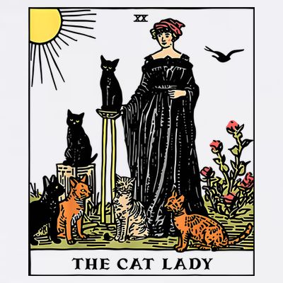 The Cat Lady Tarot Card Vintage Gothic Women Cat Mom T-Shirt