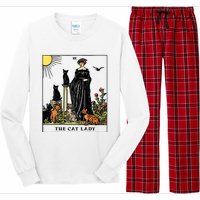 The Cat Lady Tarot Card Vintage Gothic Women Cat Mom Long Sleeve Pajama Set