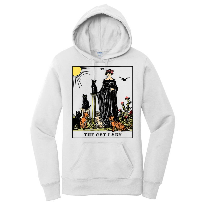 The Cat Lady Tarot Card Vintage Gothic Women Cat Mom Women's Pullover Hoodie