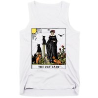 The Cat Lady Tarot Card Vintage Gothic Women Cat Mom Tank Top