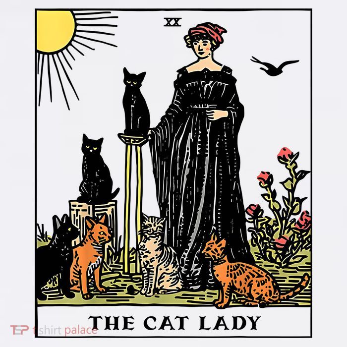 The Cat Lady Tarot Card Vintage Gothic Women Cat Mom Tank Top