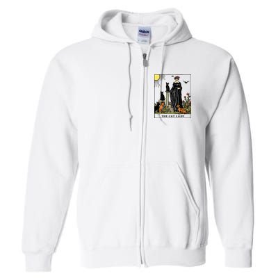 The Cat Lady Tarot Card Vintage Gothic Women Cat Mom Full Zip Hoodie