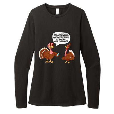 Thanksgiving Cute Lil Turkey Boys Thanksgiving Womens CVC Long Sleeve Shirt