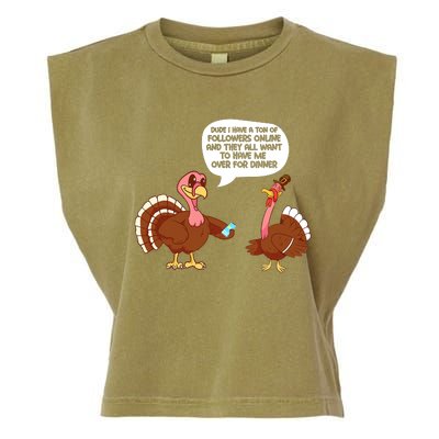 Thanksgiving Cute Lil Turkey Boys Thanksgiving Garment-Dyed Women's Muscle Tee