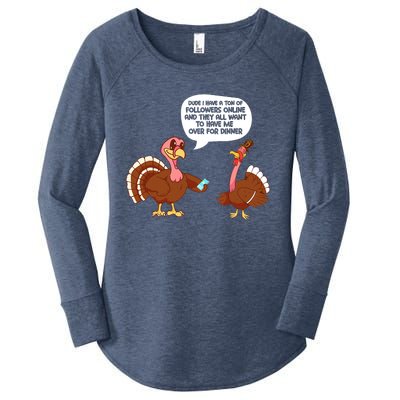 Thanksgiving Cute Lil Turkey Boys Thanksgiving Women's Perfect Tri Tunic Long Sleeve Shirt