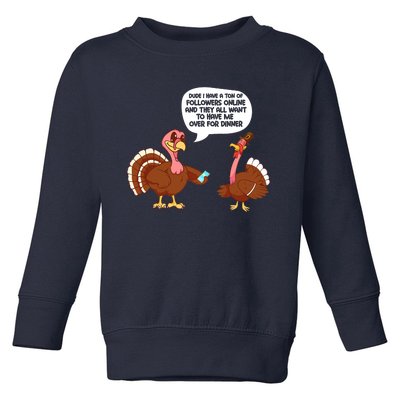 Thanksgiving Cute Lil Turkey Boys Thanksgiving Toddler Sweatshirt