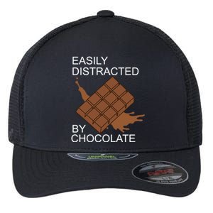 Tasty Chocolate Lover Distracted By Chocolate Cute Gift Flexfit Unipanel Trucker Cap