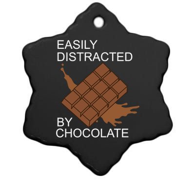 Tasty Chocolate Lover Distracted By Chocolate Cute Gift Ceramic Star Ornament