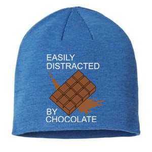 Tasty Chocolate Lover Distracted By Chocolate Cute Gift Sustainable Beanie