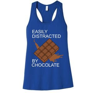 Tasty Chocolate Lover Distracted By Chocolate Cute Gift Women's Racerback Tank