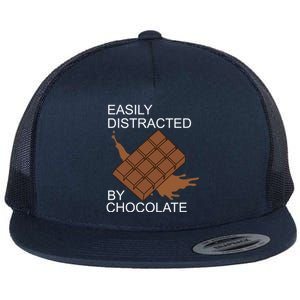 Tasty Chocolate Lover Distracted By Chocolate Cute Gift Flat Bill Trucker Hat