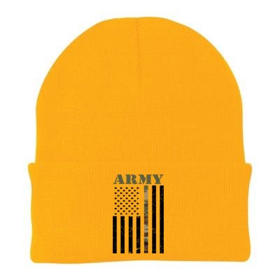 Thin Camo Line United States Army Flag Back Print Knit Cap Winter Beanie