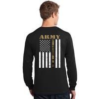 Thin Camo Line United States Army Flag Back Print Tall Long Sleeve T-Shirt
