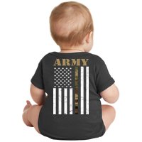 Thin Camo Line United States Army Flag Back Print Baby Bodysuit