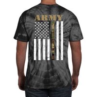 Thin Camo Line United States Army Flag Back Print Tie-Dye T-Shirt