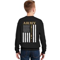 Thin Camo Line United States Army Flag Back Print Kids Sweatshirt