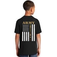 Thin Camo Line United States Army Flag Back Print Kids T-Shirt