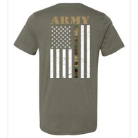 Thin Camo Line United States Army Flag Back Print V-Neck T-Shirt