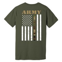 Thin Camo Line United States Army Flag Back Print Premium T-Shirt