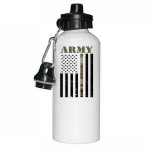 Thin Camo Line United States Army Flag Back Print Aluminum Water Bottle